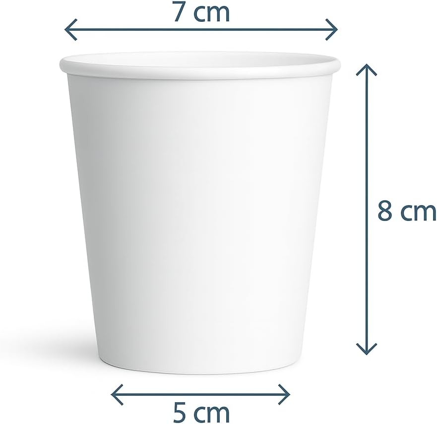Caramont, 7 oz Pappbecher mit Holzrührstäbchen, umweltfreundlich und Einweg, hitzebeständig, für kalte und heiße Getränke aus hochwertigem Karton, ideal für Kaffee, Tee, Geburtstag usw. -400 