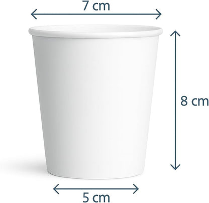 Caramont, 7 oz Pappbecher mit Holzrührstäbchen, umweltfreundlich und Einweg, hitzebeständig, für kalte und heiße Getränke aus hochwertigem Karton, ideal für Kaffee, Tee, Geburtstag usw. -400 