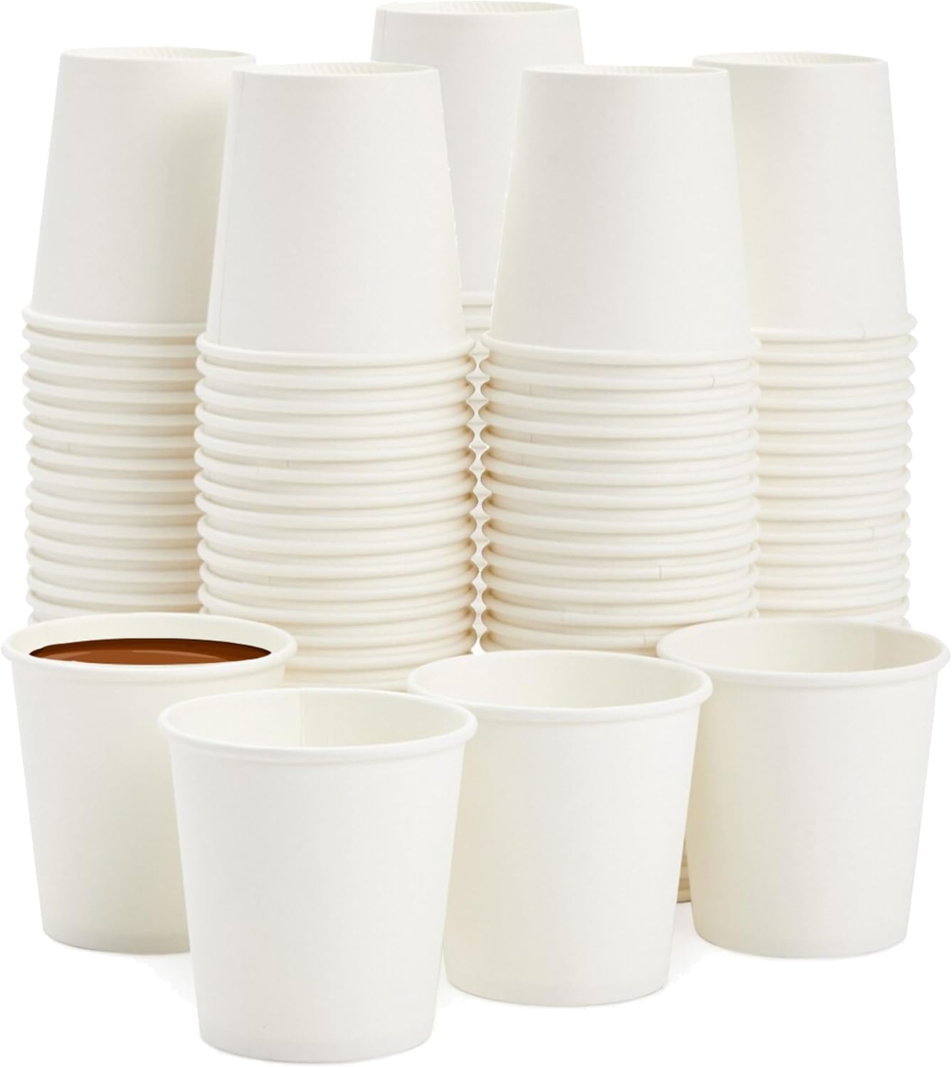 Caramont, 4 oz Espresso-Pappbecher mit Holzrührstäbchen, umweltfreundlich und zum Einmalgebrauch, hitzebeständig, hochwertiger Karton, ideal für alle Heißgetränke; Kaffee, Tee, Schokolade usw. -400 