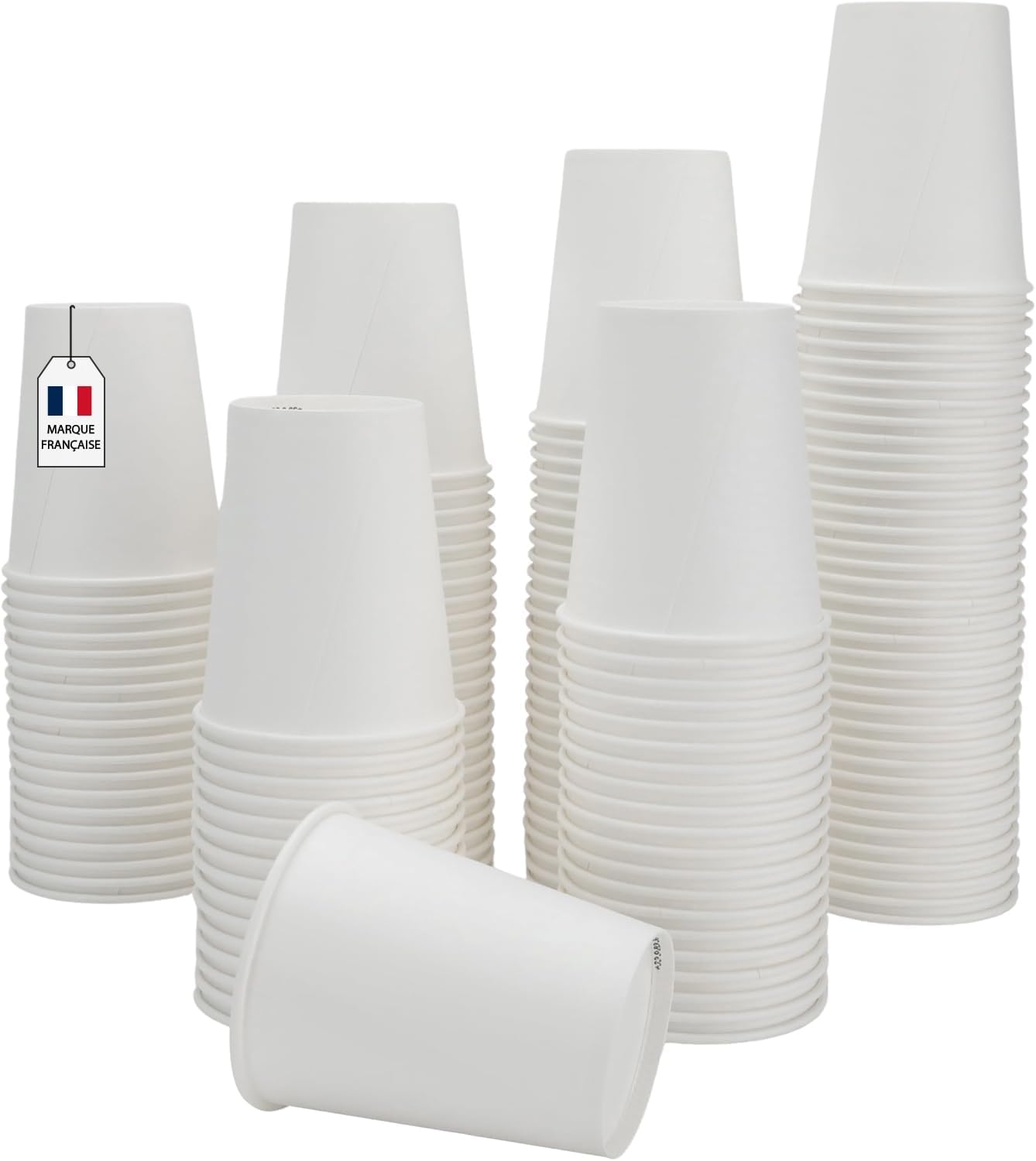 Caramont, 7 oz Pappbecher mit Holzrührstäbchen, umweltfreundlich und Einweg, hitzebeständig, für kalte und heiße Getränke aus hochwertigem Karton, ideal für Kaffee, Tee, Geburtstag usw. -400 