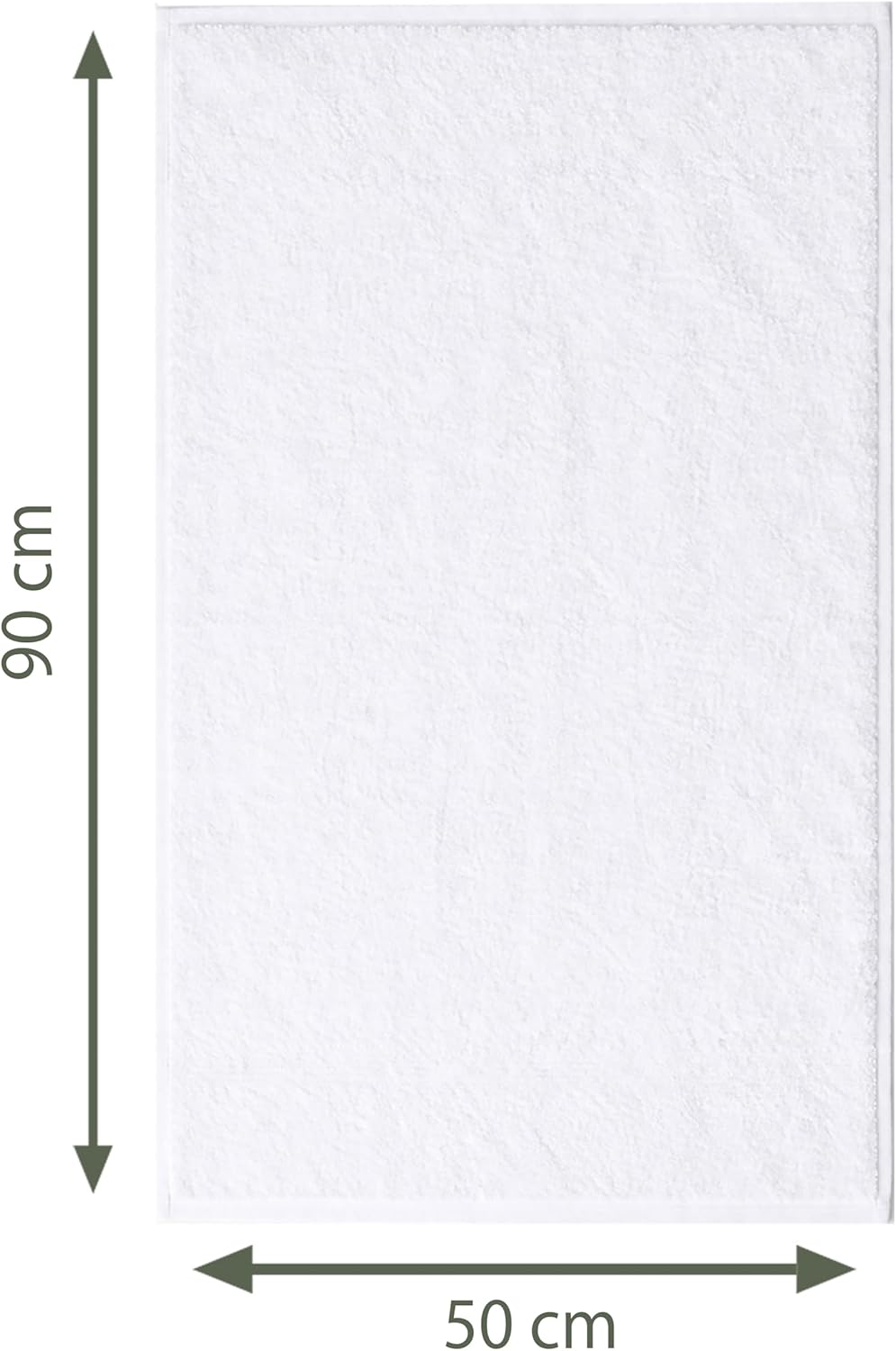 Caramont Lot de 6 Serviettes de Bain 50x90 cm – 100% Coton, Ultra Douces, Très Absorbantes, Séchage Rapide, Qualité Hôtelière – Blanc – pour Salle de Bain, Douche, Gym, Hôtel et Spa