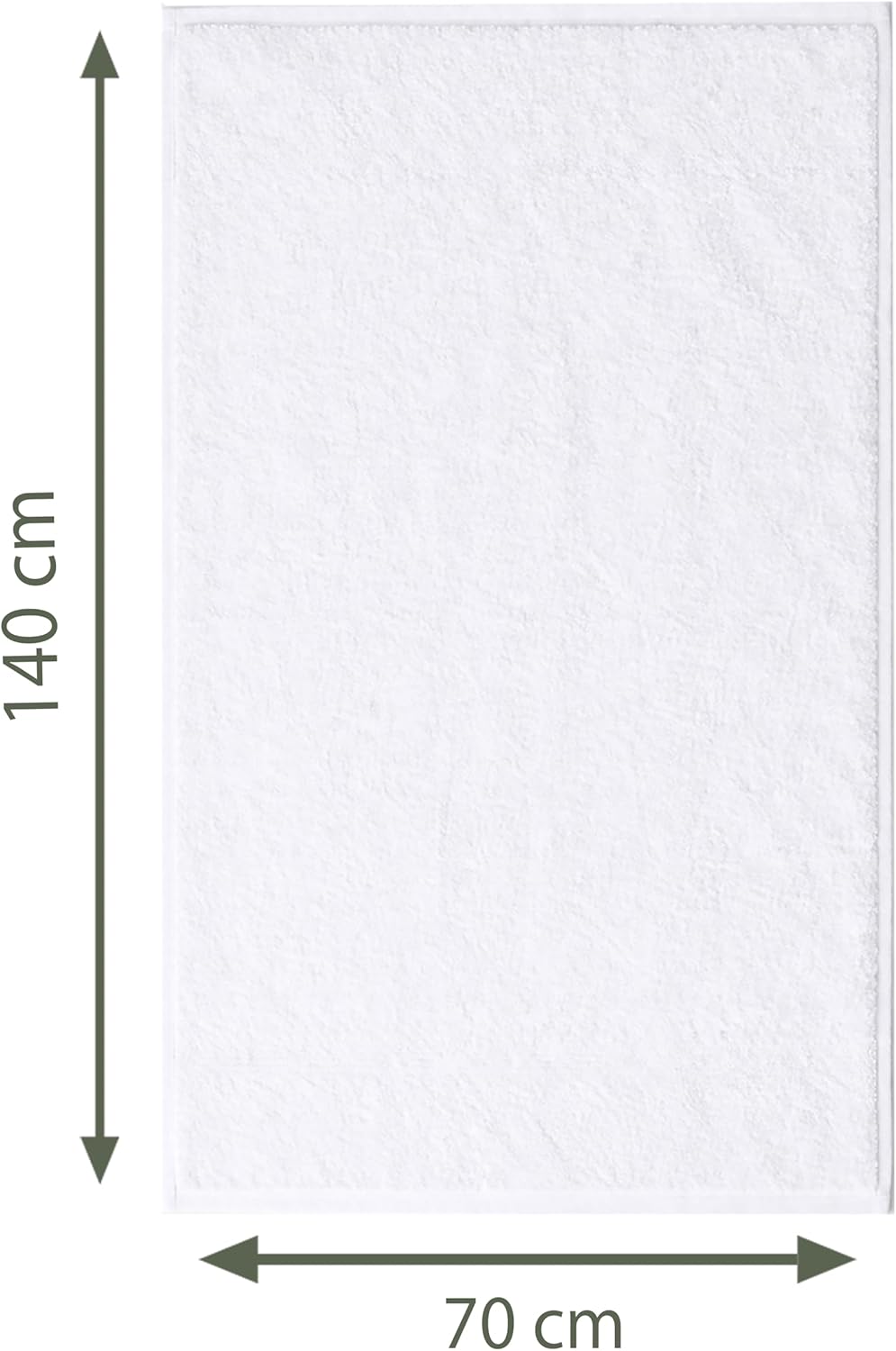 Caramont Lot de 6 Serviettes de Bain 70x140 cm – 100% Coton, Doux et Absorbants, Séchage Rapide, Qualité Hôtelière – Blanc – pour Salle de Bain, Maison, Hôtel et Spa