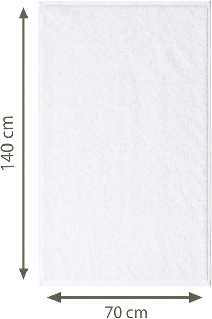 Caramont Lot de 6 Serviettes de Bain 70x140 cm – 100% Coton, Doux et Absorbants, Séchage Rapide, Qualité Hôtelière – Blanc – pour Salle de Bain, Maison, Hôtel et Spa