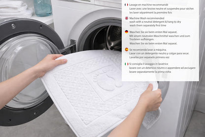 Caramont Lot de 6 Tapis de Bain 50x70 cm – 100% Coton, Doux et Absorbants, Séchage Rapide, Qualité Hôtelière – Blanc – pour Salle de Bain, Maison, Hôtel et Spa