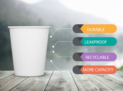 7 Oz, Gobelets en Carton ,Écologique et Jetables,Résistant à la Chaleur,pour la Boisson Froide et Chaude en Carton de Qualité,Ideal pour Café,Thé,Anniversaire,etc