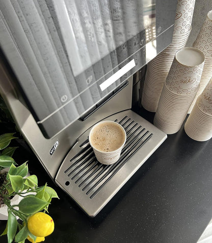 Vasos de papel Caramont para espresso de 113 ml (1000 unidades), ecológicos, desechables, resistentes al calor, de cartón de calidad, ideales para todo tipo de bebidas calientes: café, té, chocolate, etc. - 1000 unidades 