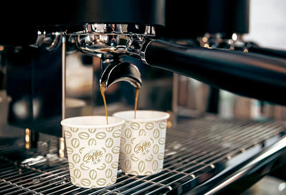 Vasos de papel Caramont para espresso de 113 ml (1000 unidades), ecológicos, desechables, resistentes al calor, de cartón de calidad, ideales para todo tipo de bebidas calientes: café, té, chocolate, etc. - 1000 unidades 