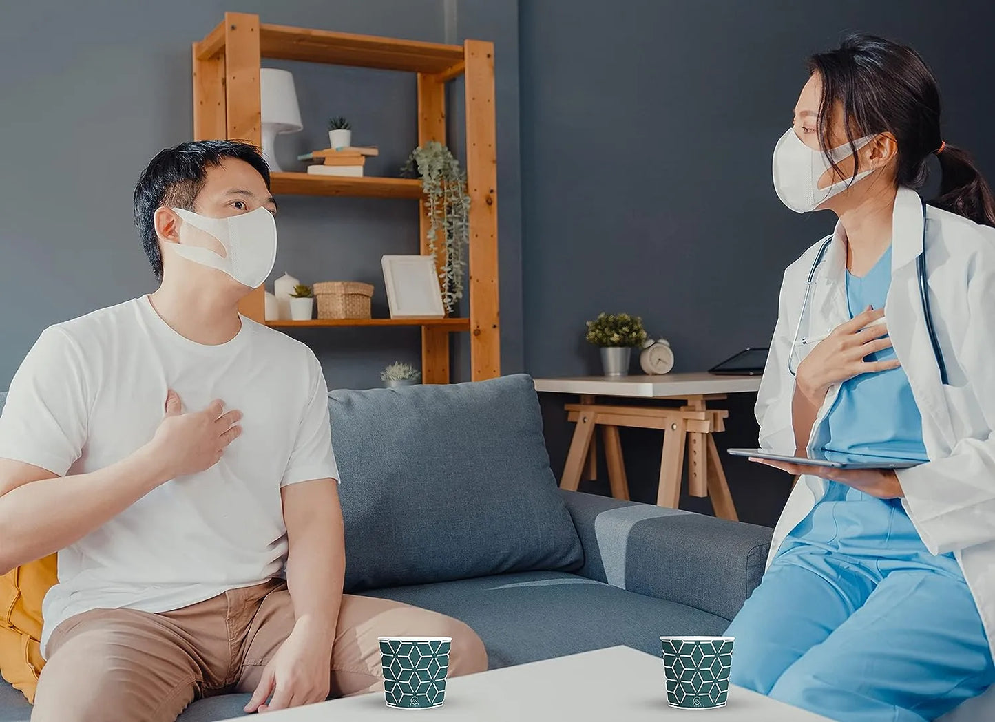 Caramont,4 Oz Espresso Gobelets en Carton avec Agitateurs en Bois,Écologique et Jetables,Résistant à la Chaleur,Carton de Qualité,Idéal pour Toutes Les Boissons Chaudes ; Café,Thé,Chocolat etc. -400