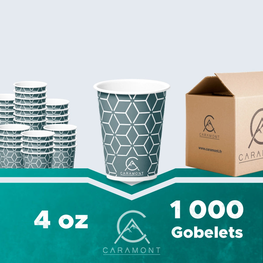 Caramont,4 Oz Espresso Gobelets en Carton avec Agitateurs en Bois,Écologique et Jetables,Résistant à la Chaleur,Carton de Qualité,Idéal pour Toutes Les Boissons Chaudes ; Café,Thé,Chocolat etc. -1000