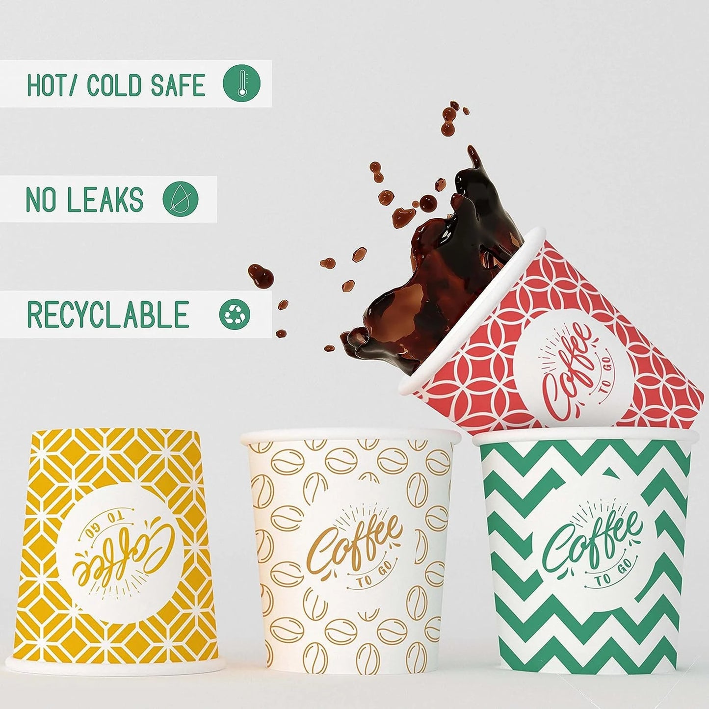 Vasos de papel para espresso multicolor de 113 g con agitadores de madera, ecológicos y desechables, resistentes al calor, de cartón de calidad, ideales para todo tipo de bebidas calientes: café, té, chocolate, etc. - 200 