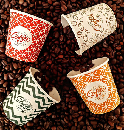 Vasos de papel para espresso multicolor de 113 g con agitadores de madera, ecológicos y desechables, resistentes al calor, de cartón de calidad, ideales para todo tipo de bebidas calientes: café, té, chocolate, etc. - 200 