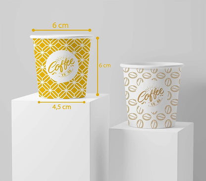 4 Oz, Multicolore Espresso Gobelets en Carton avec Agitateurs en Bois,Écologique et Jetables,Résistant à la Chaleur,Carton de Qualité,Idéal pour Toutes Les Boissons Chaudes ;Café,Thé,Chocolat etc. -1000