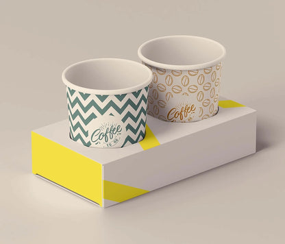 4 Oz, Multicolore Espresso Gobelets en Carton avec Agitateurs en Bois,Écologique et Jetables,Résistant à la Chaleur,Carton de Qualité,Idéal pour Toutes Les Boissons Chaudes ;Café,Thé,Chocolat etc. -1000