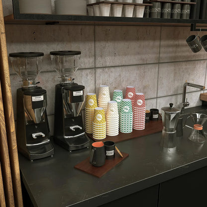 7 Oz, Multicolore Espresso Gobelets en Carton avec Agitateurs en Bois,Écologique ,Jetables,Résistant à la Chaleur,Carton de Qualité,Idéal pour Toutes Les Boissons Chaudes ;Café,Thé,Chocolat etc. -500