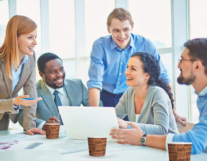 Caramont, 4 oz Espresso-Pappbecher mit Holzrührstäbchen, umweltfreundlich und zum Einmalgebrauch, hitzebeständig, hochwertiger Karton, ideal für alle Heißgetränke; Kaffee, Tee, Schokolade usw. -400 