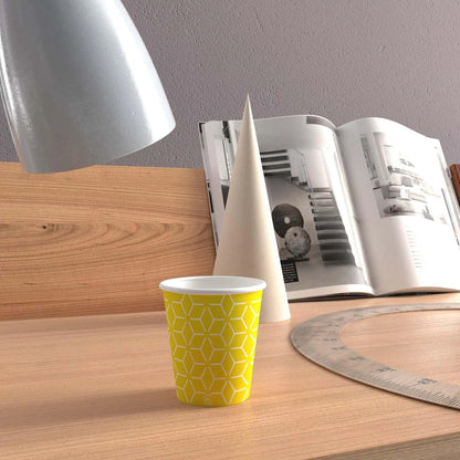 Caramont,7 Oz Gobelets en Carton avec Agitateurs en Bois,Écologique et Jetables,Résistant à la Chaleur,pour la Boisson Froide et Chaude en Carton de Qualité,Ideal pour Café,Thé,Anniversaire,etc. -400