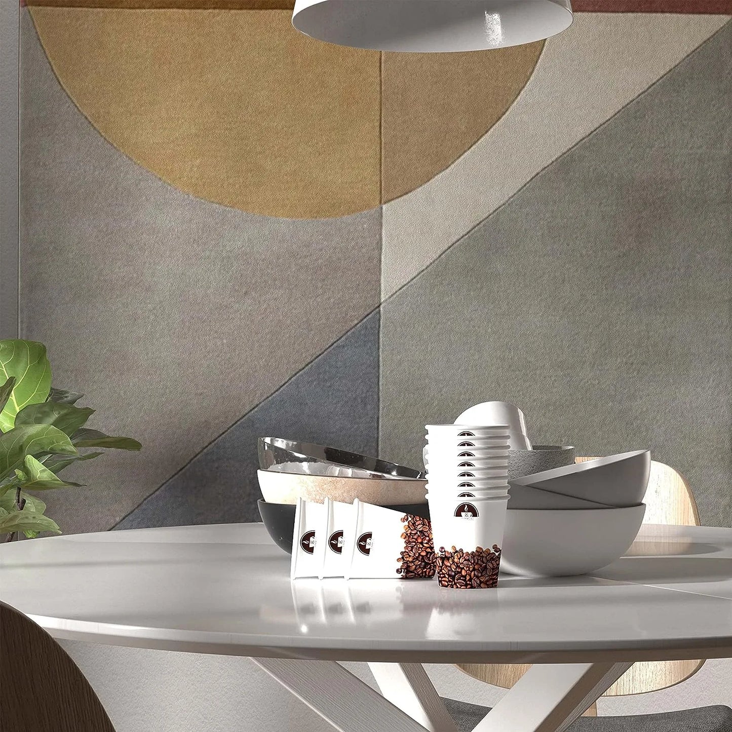 Caramont,7 Oz Gobelets en Carton avec Agitateurs en Bois,Écologique et Jetables,Résistant à la Chaleur,pour la Boisson Froide et Chaude en Carton de Qualité,Ideal pour Café,Thé,Anniversaire,etc -400