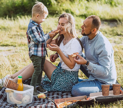 Vasos de papel Caramont de 7 oz con agitadores de madera, ecológicos y desechables, resistentes al calor, para bebidas frías y calientes en cartón de calidad, ideales para café, té, cumpleaños, etc. -400 