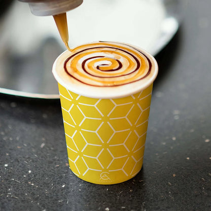 Caramont,4 Oz Espresso Gobelets en Carton avec Agitateurs en Bois,Écologique et Jetables,Résistant à la Chaleur,Carton de Qualité,Idéal pour Toutes Les Boissons Chaudes ; Café,Thé,Chocolat etc. -400