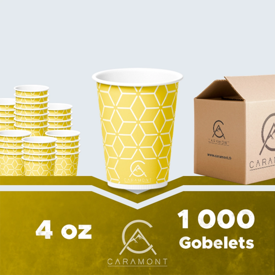 Caramont,4 Oz Espresso Gobelets en Carton avec Agitateurs en Bois,Écologique et Jetables,Résistant à la Chaleur,Carton de Qualité,Idéal pour Toutes Les Boissons Chaudes ; Café,Thé,Chocolat etc.-1000