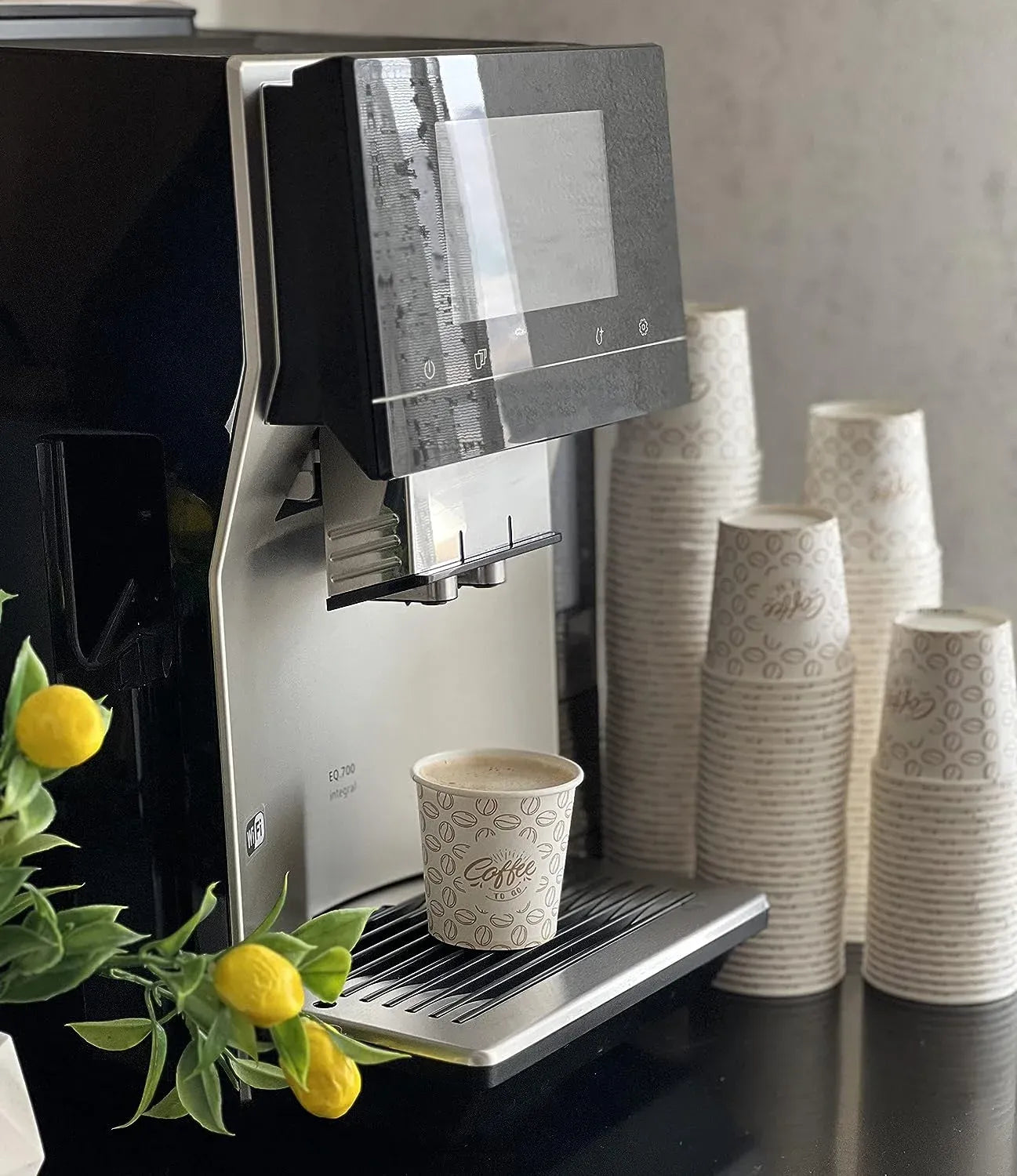 Vasos de papel desechables Caramont de 7 oz, resistentes al calor, para bebidas frías y calientes en cartón de calidad, ideales para café, té, cumpleaños, etc. - 1000